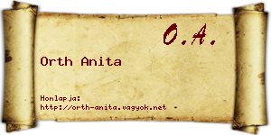 Orth Anita névjegykártya