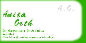 anita orth business card